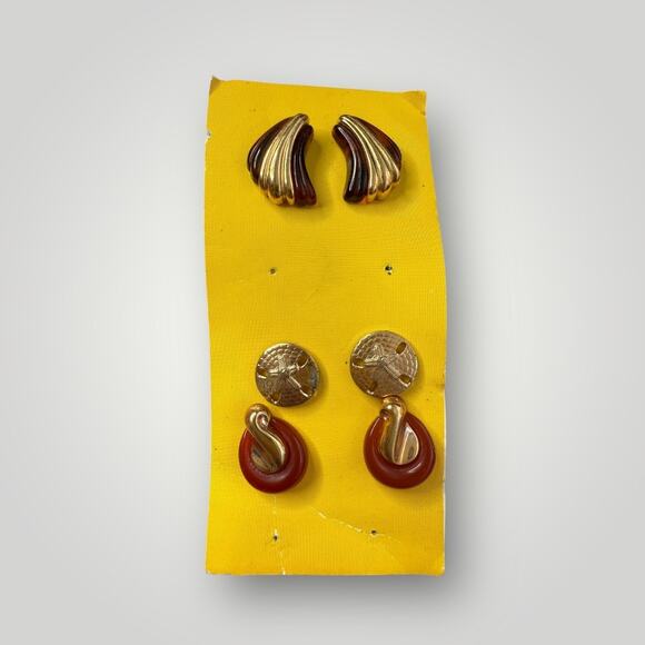 Vintage Avon Earrings Set – 3 Pairs Stud Earrings - Picture 1 of 8